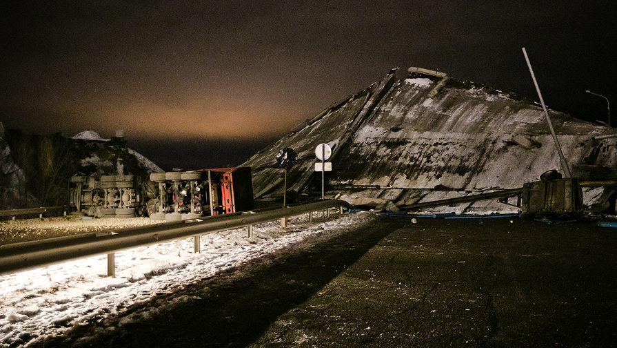 На&nbsp;месте обрушения моста в&nbsp;Оренбурге, 2 декабря 2019 года