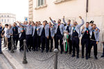 Сборная Италии, победители чемпионата Европы по футболу, перед встречей с президентом Италии Серджо Маттареллой в Риме, 12 июля 2021 года