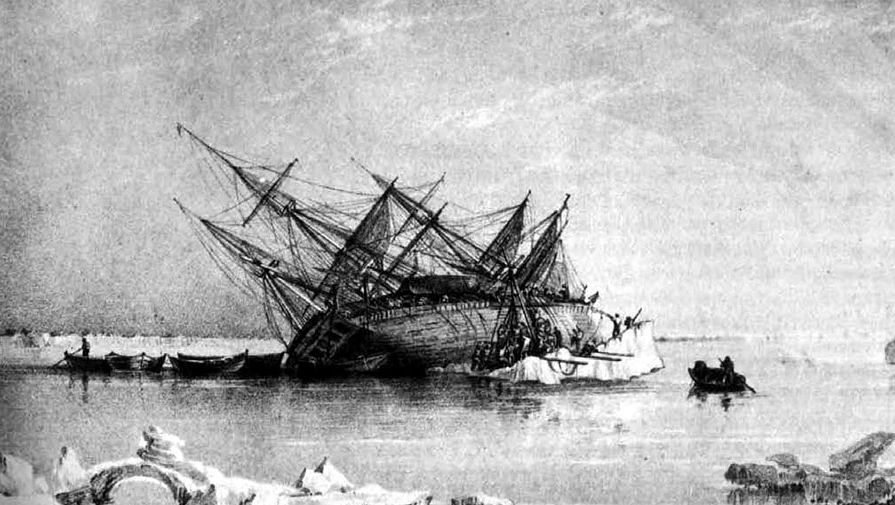 HMS Terror в 1837 году. Гравюра капитана Джорджа Бэка
