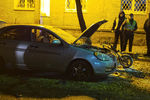 Следственные действия на месте взрыва автомобиля в Киеве, 25 октября 2017 года