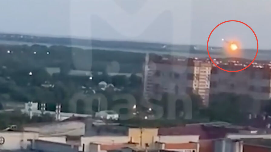 Момент падения самолета Ил-76 в Рязани попал на видео