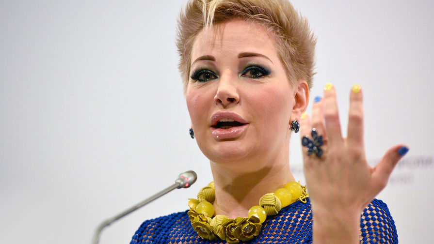 Мария Максакова на пресс-конференции в Киеве, 2017 год