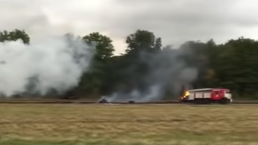 Последствия крушения Миг-31, 19 сентября 2018 года (кадр из&nbsp;видео)
