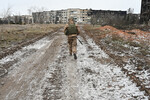 Боец подразделения ЧВК «Вагнер» в Соледаре, январь 2023 года