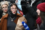 Искусствовед Наталья Сопова на церемонии прощания с народной артисткой РСФСР Ларисой Голубкиной в Храме святителя Николая на Трех Горах в Москве, 25 марта 2025 года
