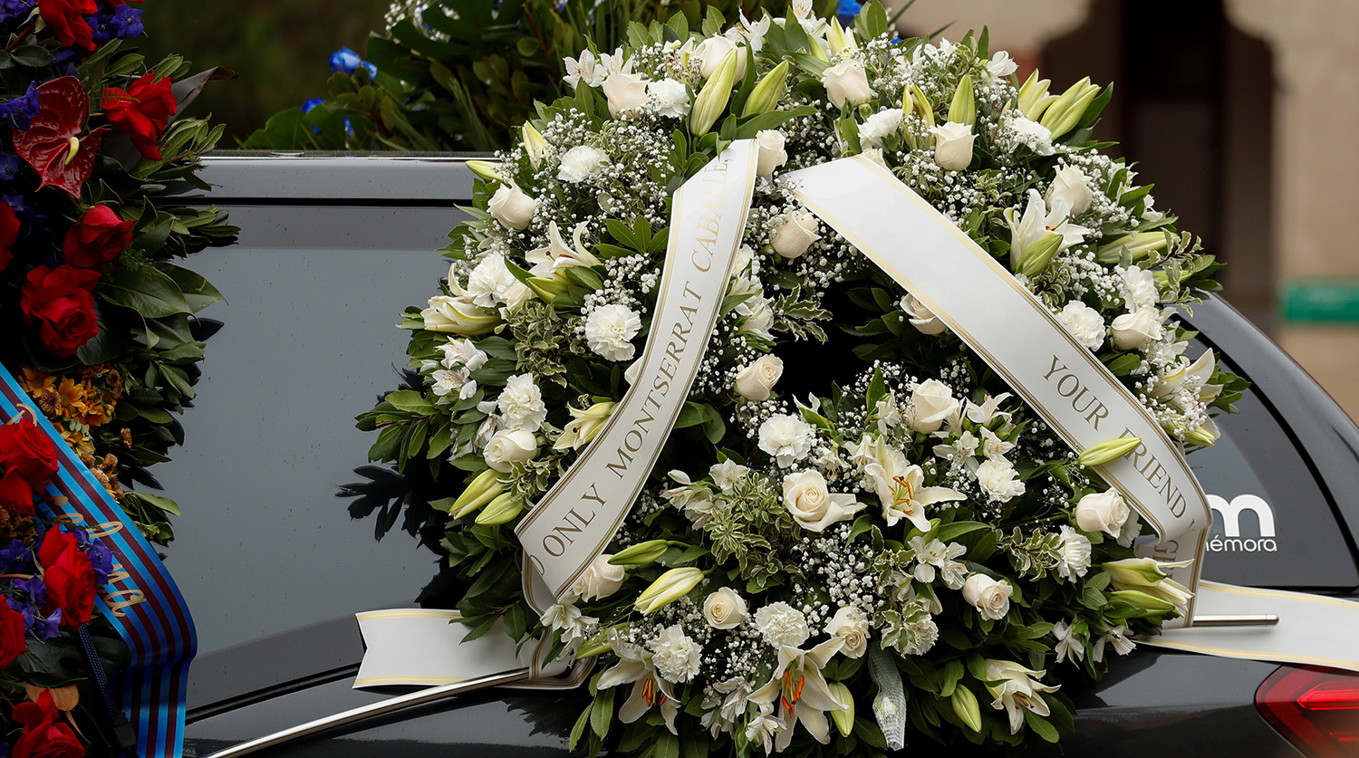 На церемонии прощания с оперной певицей Монсеррат Кабалье в Барселоне, 8 октября 2018 года