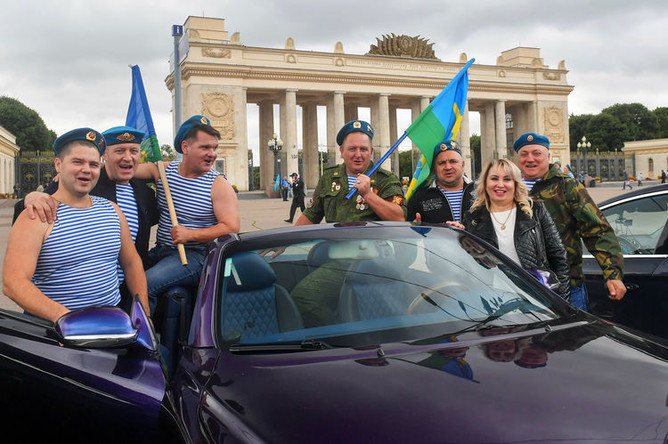 Во время празднования Дня ВДВ в Москве, 2 августа 2019 года