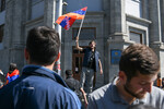 Участники акции протеста в центре Еревана, 22 ентября 2023 года