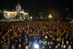 Сторонники оппозиции на митинге в Белграде, Сербия, 24 декабря 2023 года