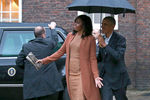 Президент США Барак Обама и первая леди Мишель Обама прибывают в Кенсингтонский дворц