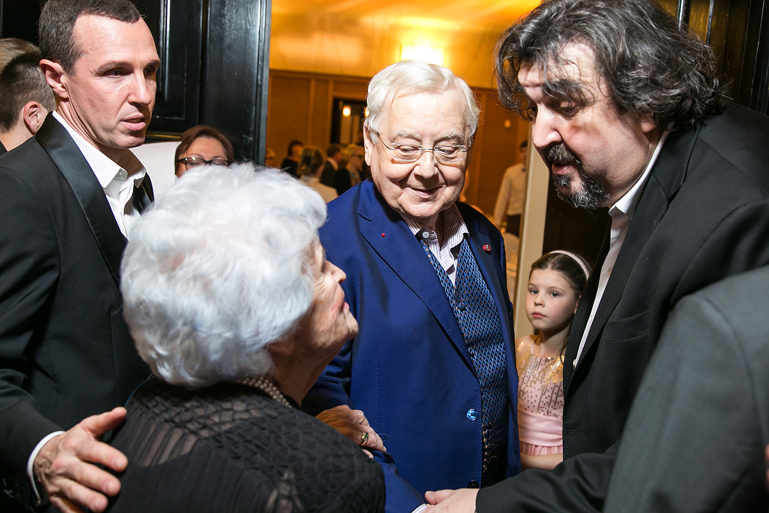 Актер Игорь Верник, президент ГМИИ им. А.С. Пушкина Ирина Антонова, художественный руководитель МХТ имени А.П. Чехова Олег Табаков и актер Игорь Золотовицкий (слева направо)