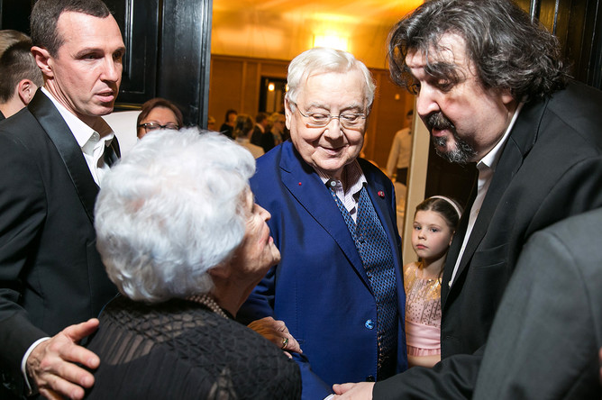 Актер Игорь Верник, президент ГМИИ им. А.С. Пушкина Ирина Антонова, художественный руководитель МХТ имени А.П. Чехова Олег Табаков и актер Игорь Золотовицкий (слева направо)