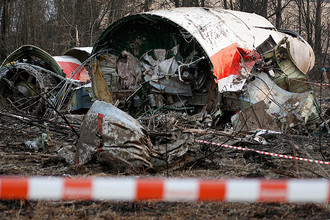 Фотография с места крушения Ту-154 под Смоленском, 11 апреля 2010 года