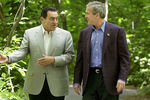 Президент США Джорд Буш и Хосни Мубарак, 2002 год