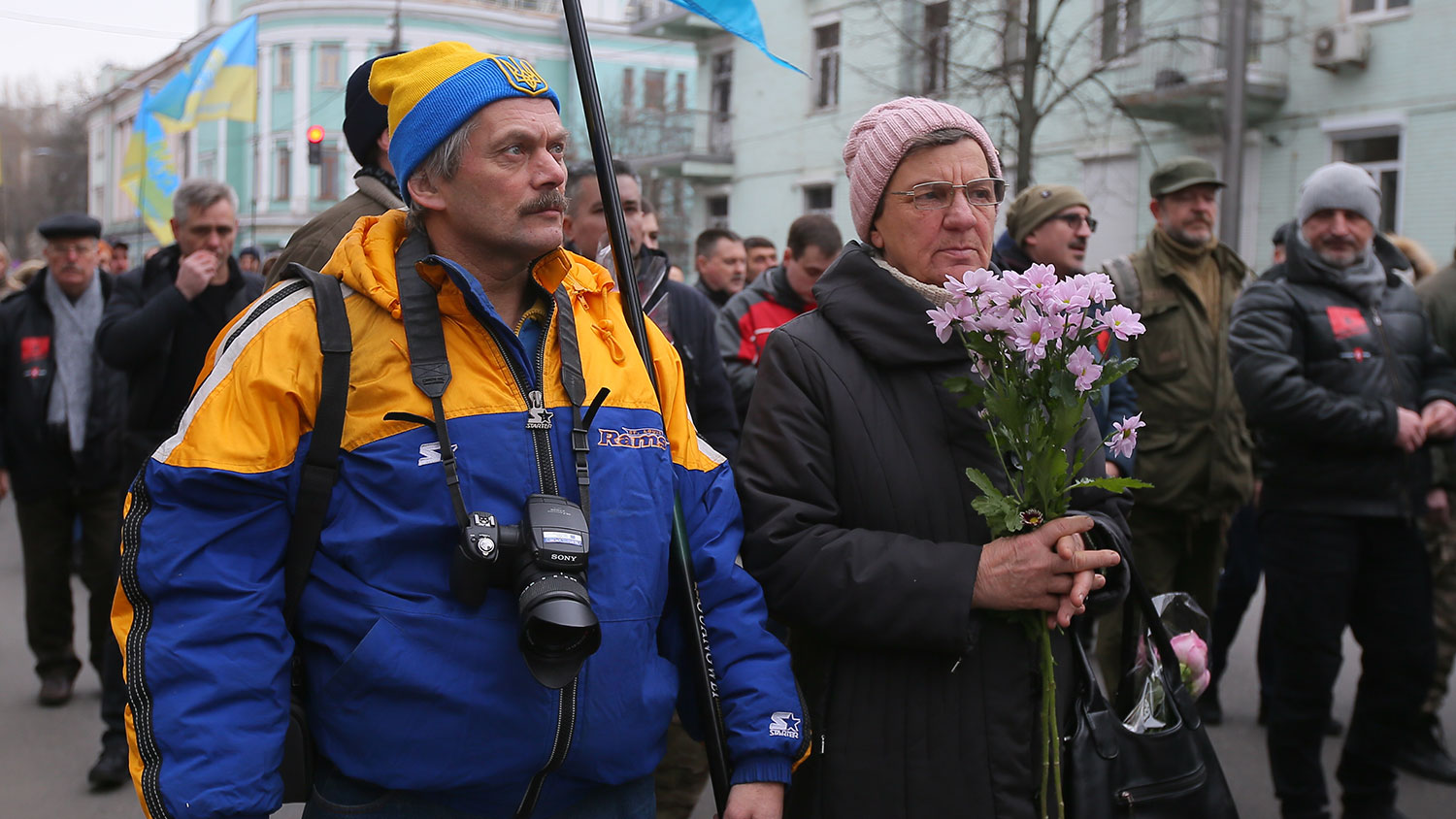 Участники &laquo;Марша Достоинства&raquo; в Киеве, посвященного 6-летней годовщине событий на Майдане, 20 февраля 2020 года