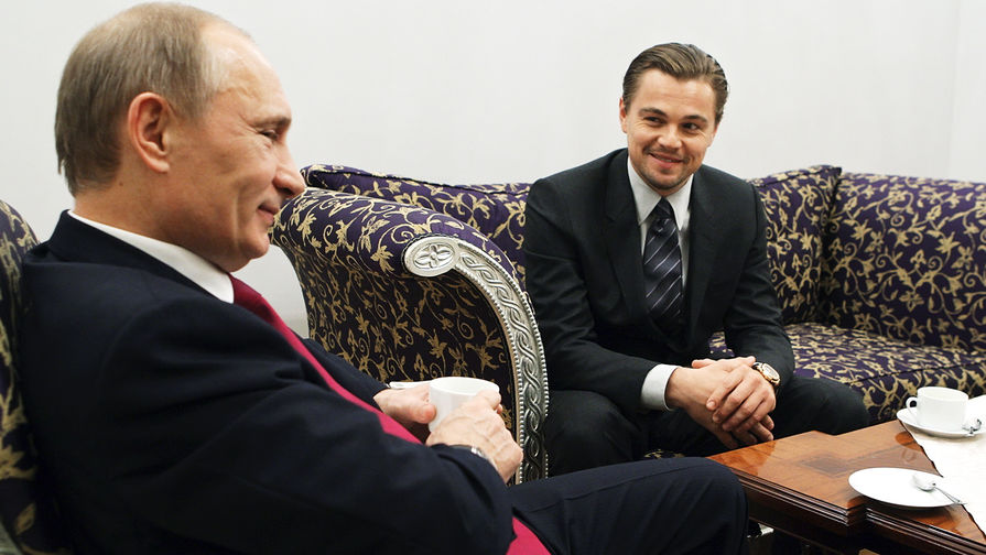 Владимир Путин и и Леонардо Ди Каприо, 2010 год