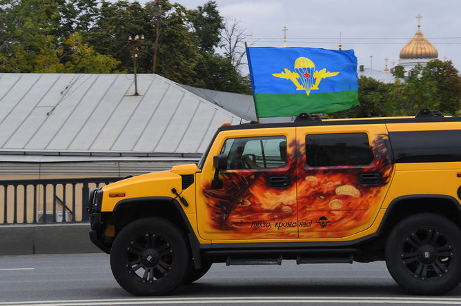 Во время празднования Дня ВДВ в Москве, 2 августа 2019 года
