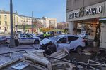 Последствия ДТП на улице Баррикадная в центре Москвы, 25 октября 2021 года