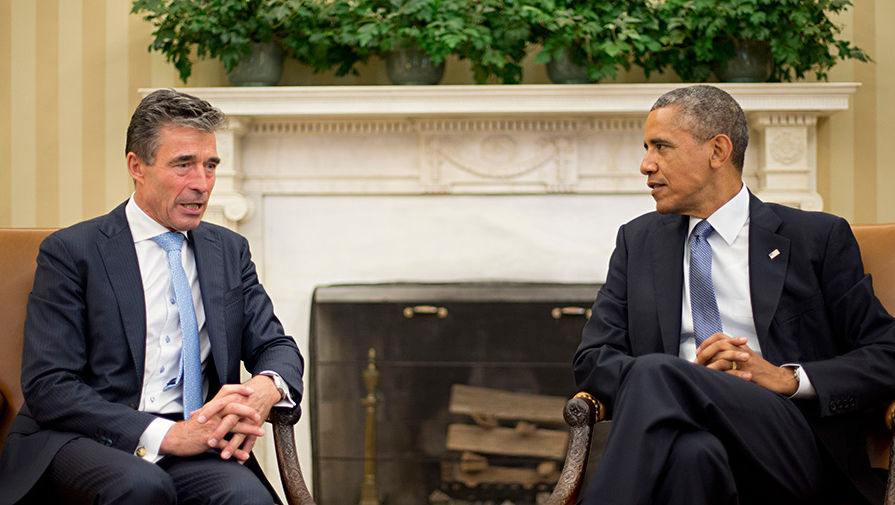 Президент США Барак Обама и экс-генсек НАТО Андерс Фог Расмуссен