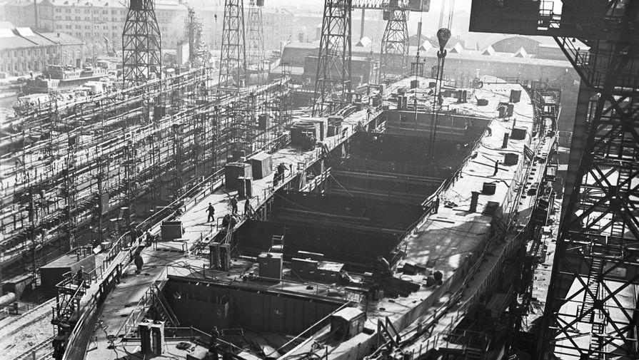 Строительство атомного ледокола &laquo;Ленин&raquo; в&nbsp;Ленинграде, 1957&nbsp;год