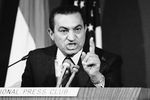 Президент Египта Хосни Мубарак во время визита в США, Вашингтон, 1985 год