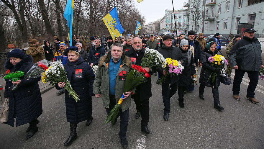Участники &laquo;Марша Достоинства&raquo; в&nbsp;Киеве, посвященного 6-летней годовщине событий на&nbsp;Майдане, 20 февраля 2020 года
