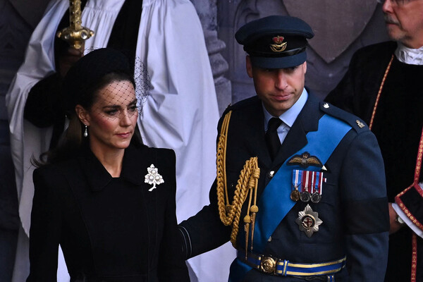 Принц Уильям и принцесса Кэтрин во время церемонии прощания с&nbsp;королевой Елизаветой II в&nbsp;Лондоне, 14&nbsp;сентября 2022&nbsp;года