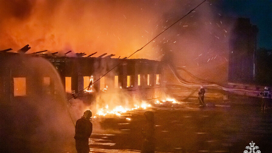 Сильный пожар произошел в Ленинградской области, в огне сараи и легковой автомобиль