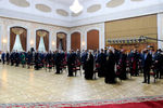 Во время церемонии инаугурации избранного президента Молдавии Майи Санду в Кишиневе, 24 декабря 2020 года