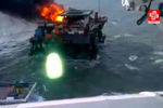 Пожар на платформе «Гюнешли» в Каспийском море