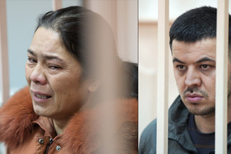 Шохиста Каримова и Содик Ортиков в Басманном районном суде Москвы, 7 апреля 2017 года