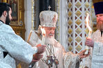 Патриарх Московский и Всея Руси Кирилл во время пасхальной службы в храме Христа Спасителя, 2 мая 2021 года