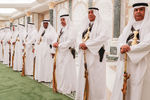 Члены делегации из Саудовской Аравии на церемонии официальной встречи президента России Владимира Путина в Королевском дворцовом комплексе в Эр-Рияде, 14 октября 2019 года