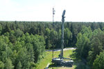 96Л6Е всевысотный обнаружитель – мобильный радиолокационный комплекс обнаружения аэродинамических и баллистических объектов на малых, средних и больших высотах. РЛС разработана и выпускается концерном ПВО «Алмаз-Антей». Снимок сделан с вышки УВМ-30