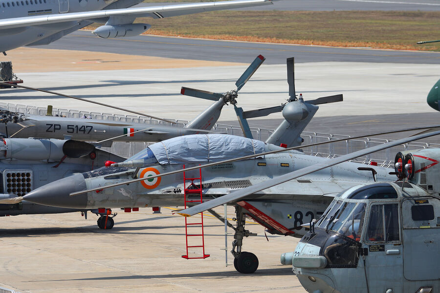 Многоцелевой истребитель Су-30 на&nbsp;международной выставке Aero India 2025&nbsp;на&nbsp;территории военно-воздушной базы Yelahanka в&nbsp;Бангалоре. Нина Падалко / РИА Новости