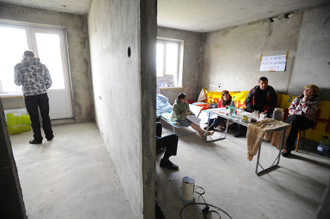 Голодовка обманутых дольщиков в жилом доме в поселке Обухово Ногинского района