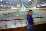 Саманта Смит на велотреке в Крылатском в Москве, июль 1983 года 