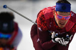 Андрей Ларьков на дистанции эстафеты 4x10 км среди мужчин в соревнованиях по лыжным гонкам на XXIII зимних Олимпийских играх