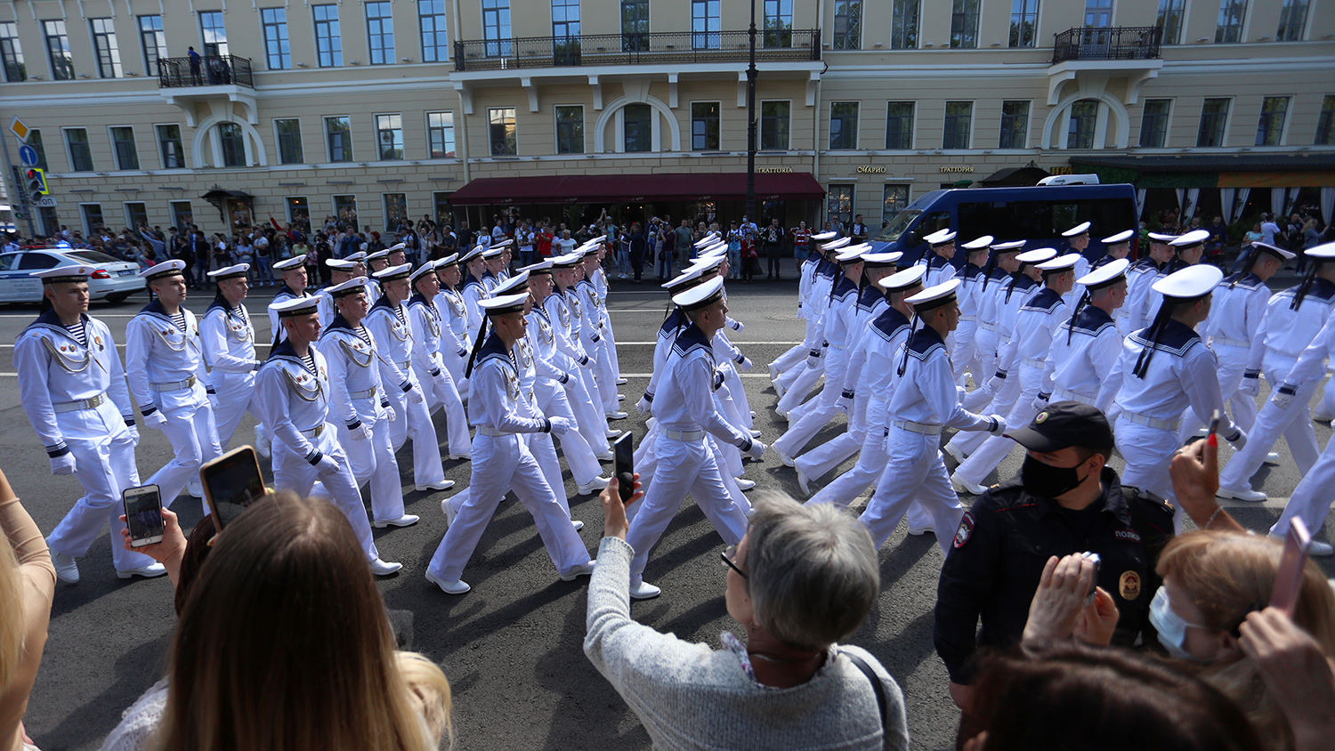 Во время Главного военно-морского парада в честь Дня Военно-Морского Флота России, 26 июля 2020 года