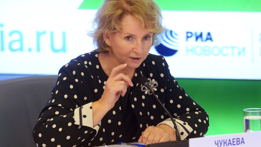 Ирина Чукаева во время пресс-конференции в&nbsp;Москве, сентябрь 2017 года