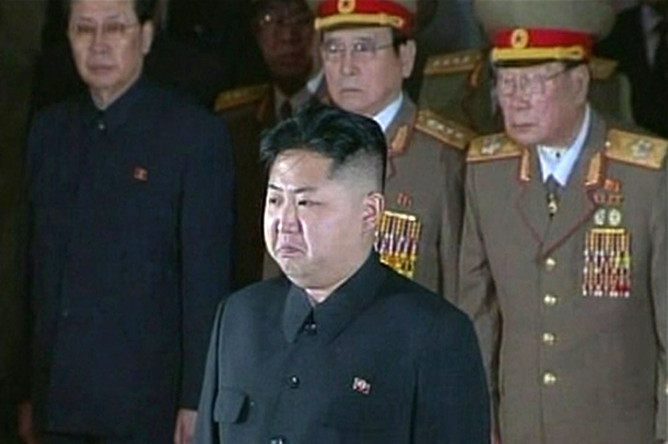 Ким Чен Ын на церемонии прощания с Ким Чен Иром