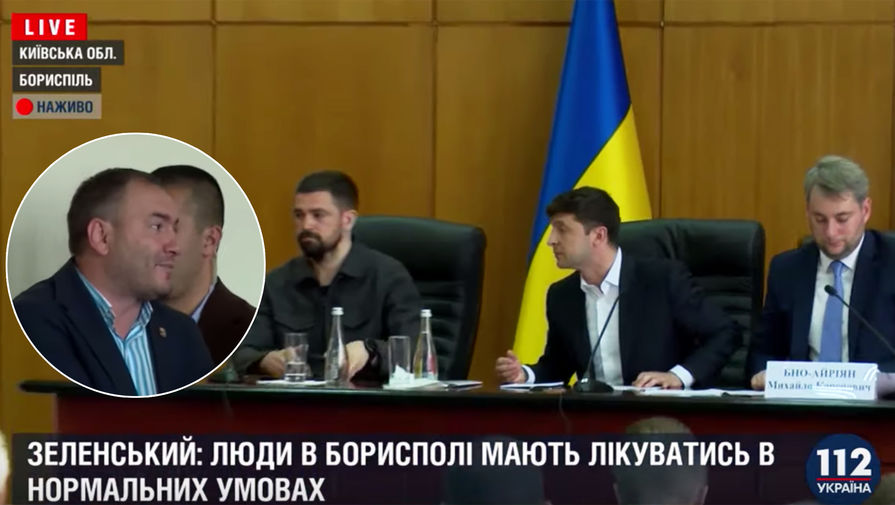 Президент Украины Владимир Зеленский и секретарь Бориспольского горсовета (коллаж, кадр из видео)