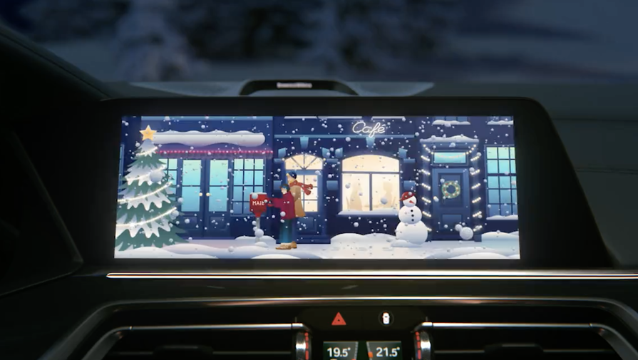 Автомобили BMW поздравили своих владельцев с Рождеством