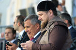 Глава Республики Татарстан Рустам Минниханов и глава Чечни Рамзан Кадыров (слева направо) на открытии Московской соборной мечети