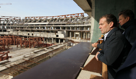 Дмитрий Медведев на питерском стадионе «Зенит-Арена»