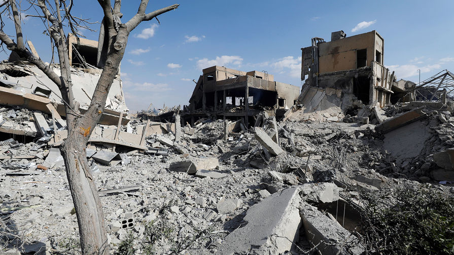 Разрушенный научно-исследовательский центр в Дамаске после удара, 14 апреля 2018 года