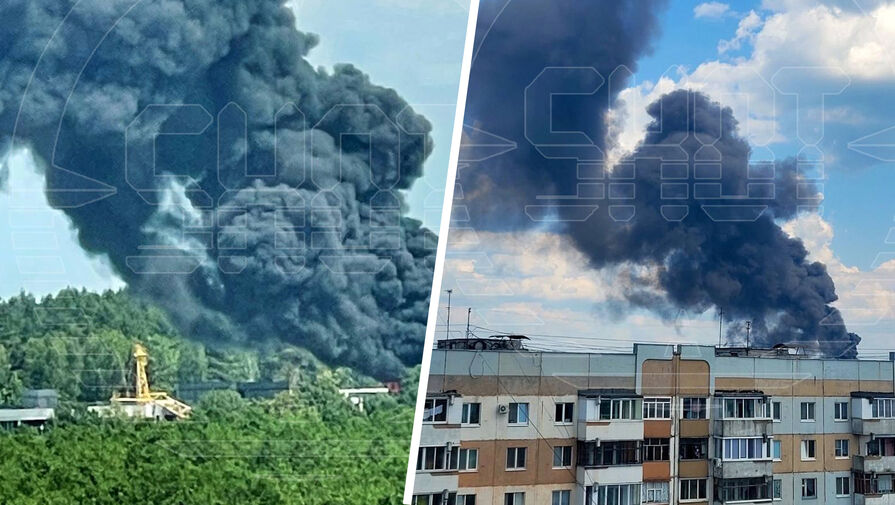 Shot: в Брянске начался пожар в строящемся госпитале