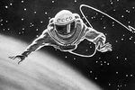 Рисунок космонавта Алексея Леонова «В скафандре над планетой”, 1965 год