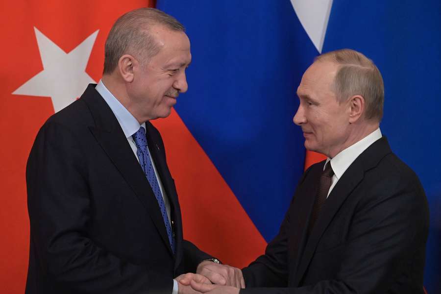 Президент России Владимир Путин и президент Турции Реджеп Тайип Эрдоган во время встречи в Москве, 5 марта 2020 года