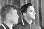 Тренеры футбольной команды «Спартак» Никита Симонян (справа) и Николай Дементьев, 1960 год